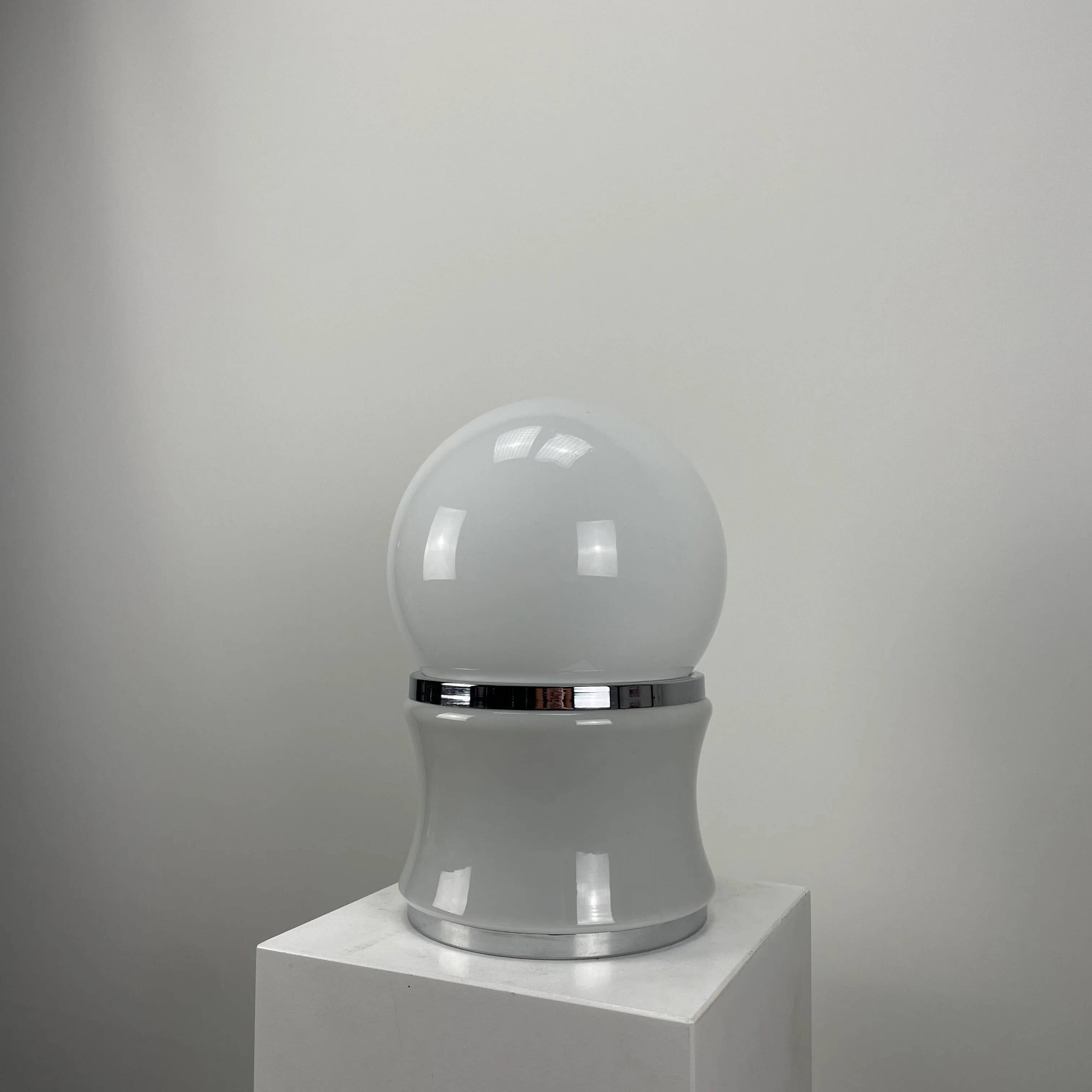 Lampe de table en verre et chrome par Goffredo Reggiani 1960