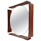 Mid-century teak table / wall mirror / vanity, Italy 1960s