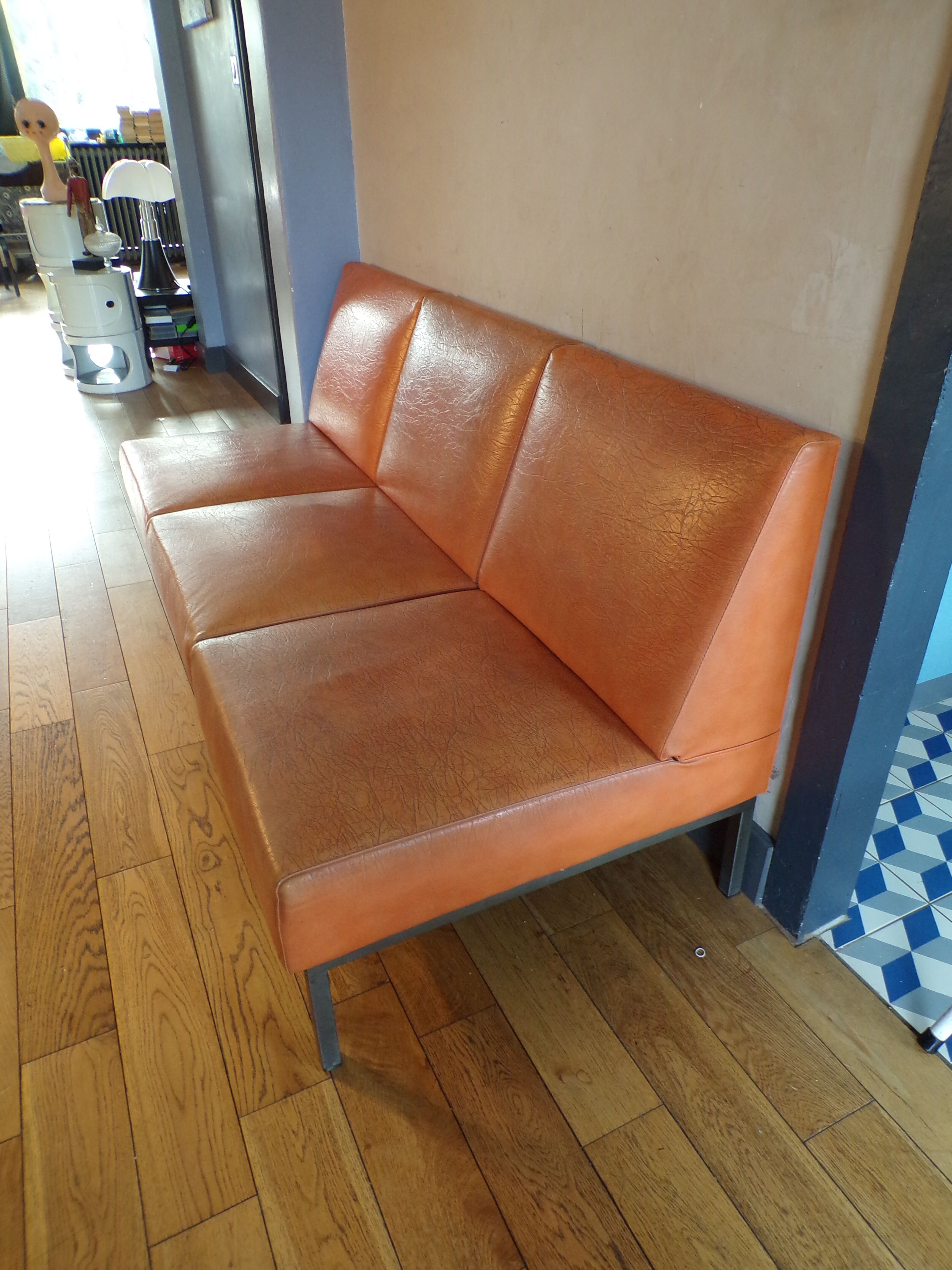 Trio of vintage low chairs