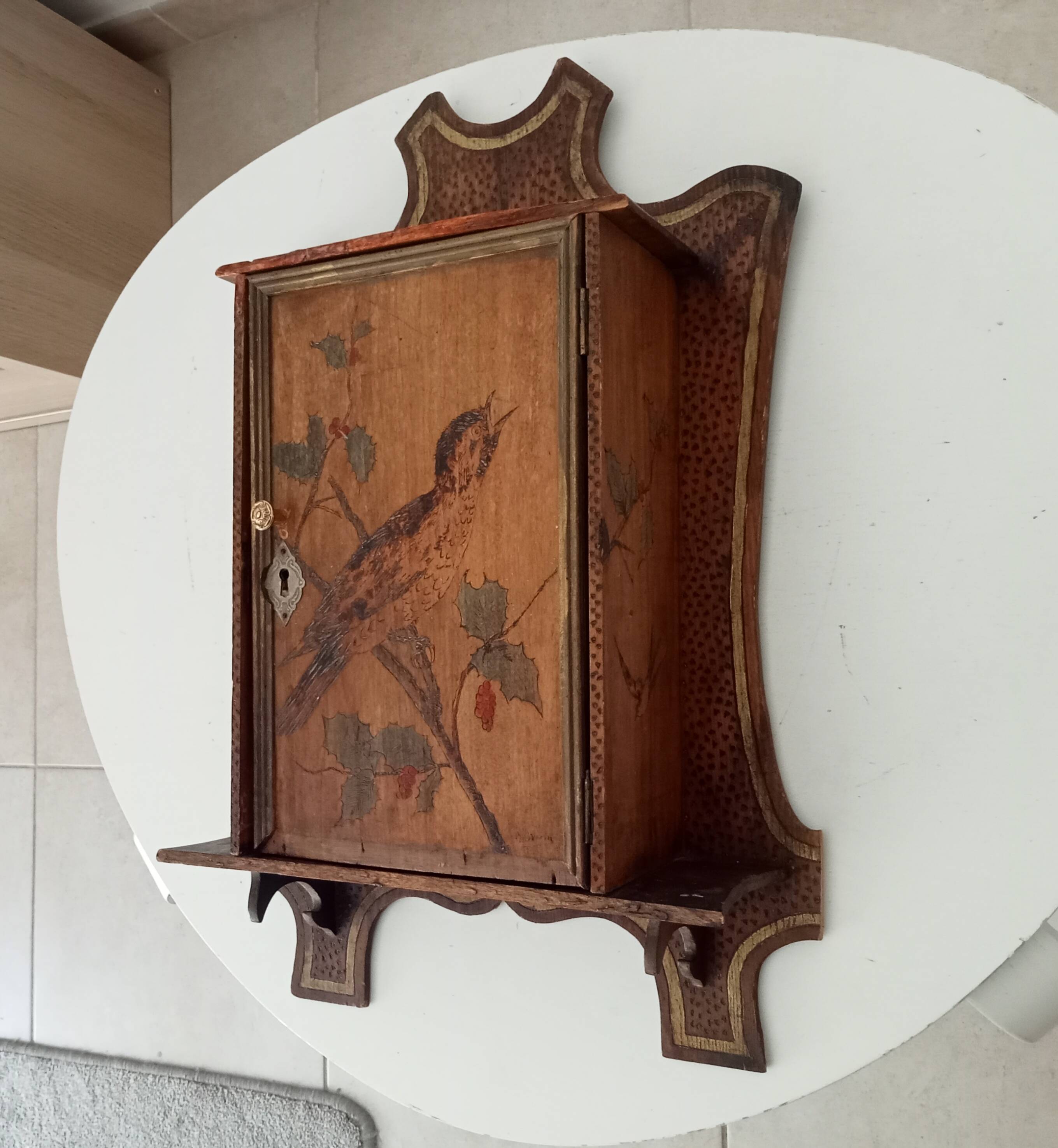 Antique wall cabinet folk art