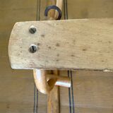 Porte manteau en bois courbé, 4 crochets, ancienne patère débu