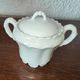 Limoges porcelain coffee maker in Haviland, white milk pot and sugar bowl decorated with leaves