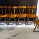 Set of 6 vintage chairs "Brutalist" in elm, 1950