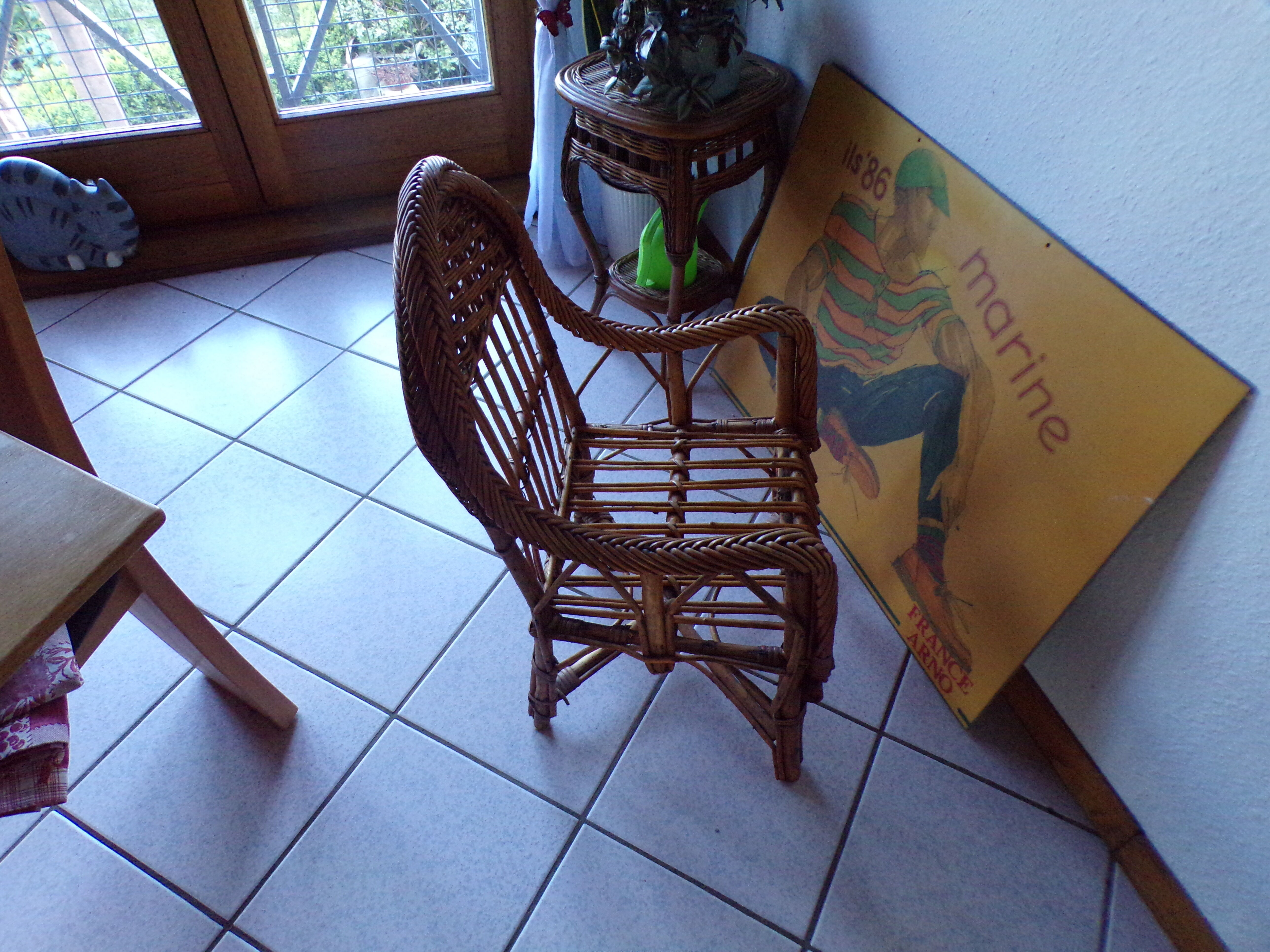 Chaise rotin enfant