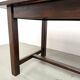 Solid pine work table, grooved top, satin brown finish, year