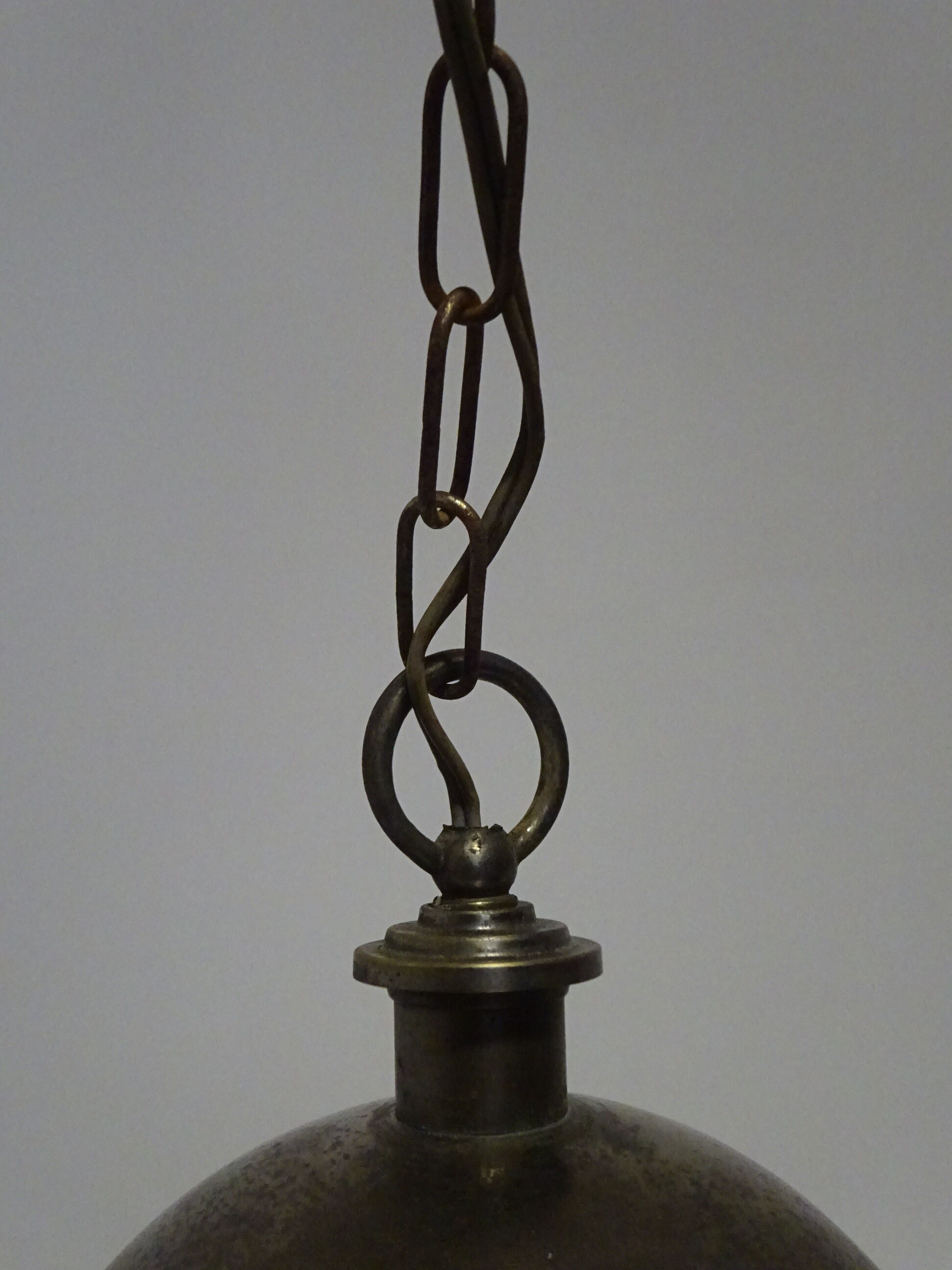 Old chandelier, 3 lights in a glass cylinder