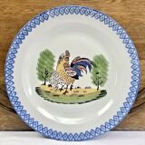 Ancien plat coq poule Saint Clément Luneville modèle Charolles