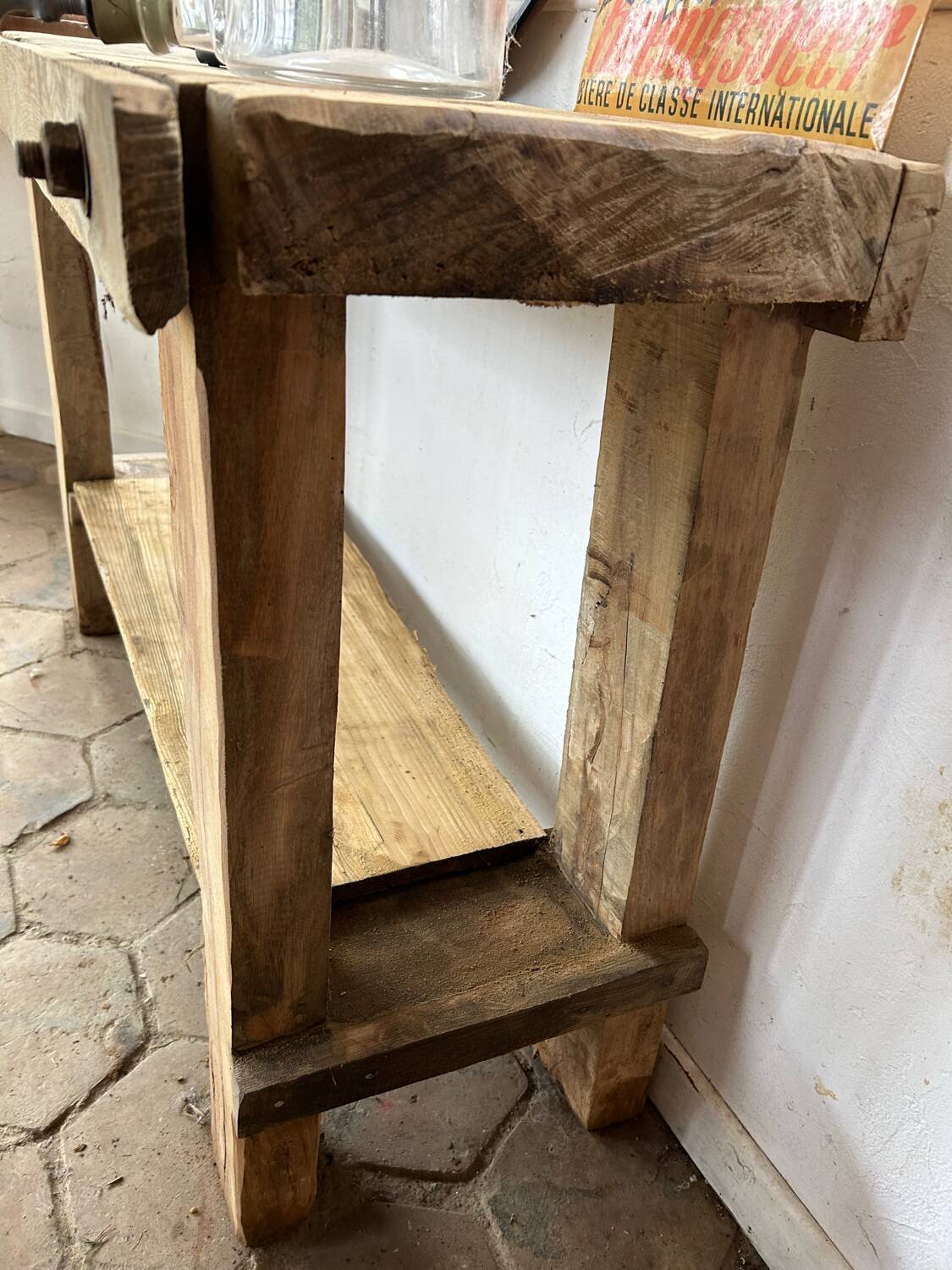 Small old wooden workbench