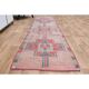 Pink Red Vintage Oushak Wool Turkish Runner Rug 83x305