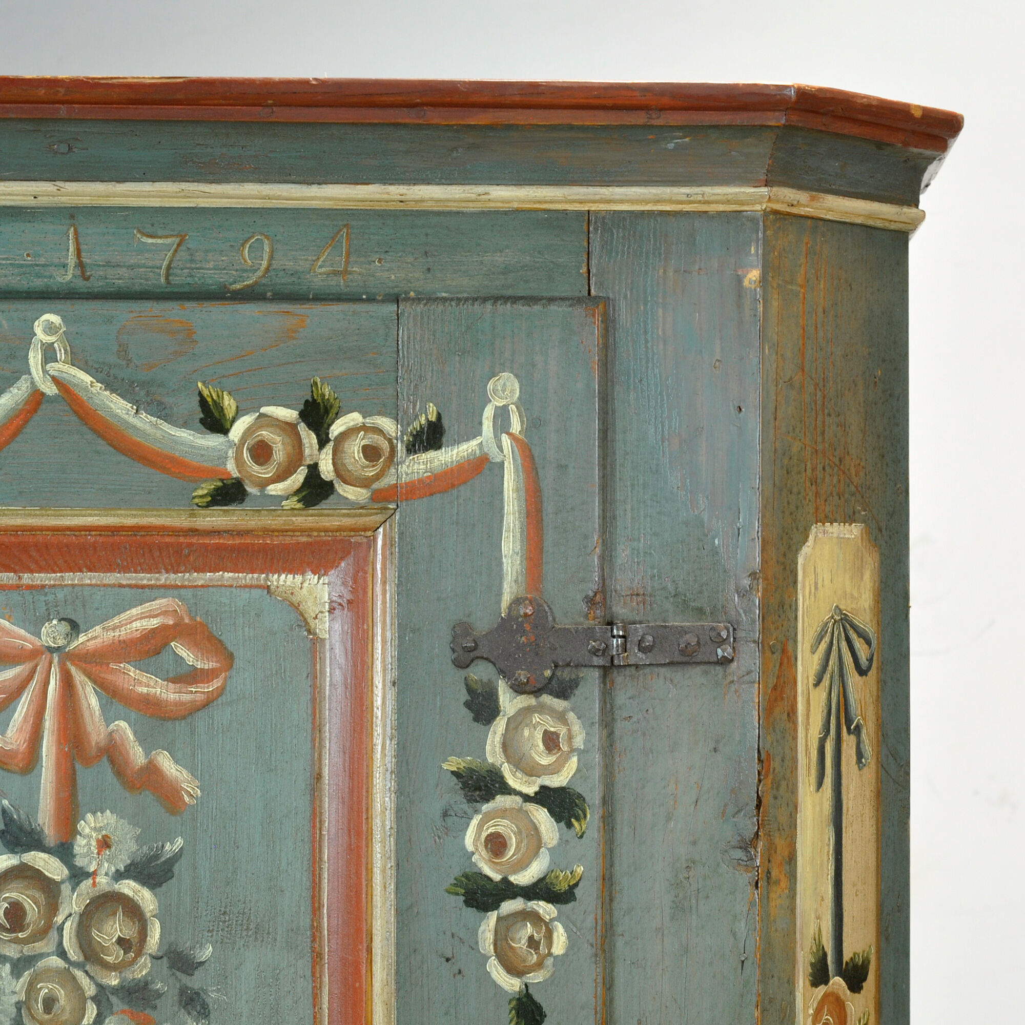 Pine bridal cabinet, dated 1794
