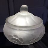 Art deco molded glass candy box / powder box - kr