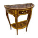 Console demi-lune Louis XV en marqueterie, style italien