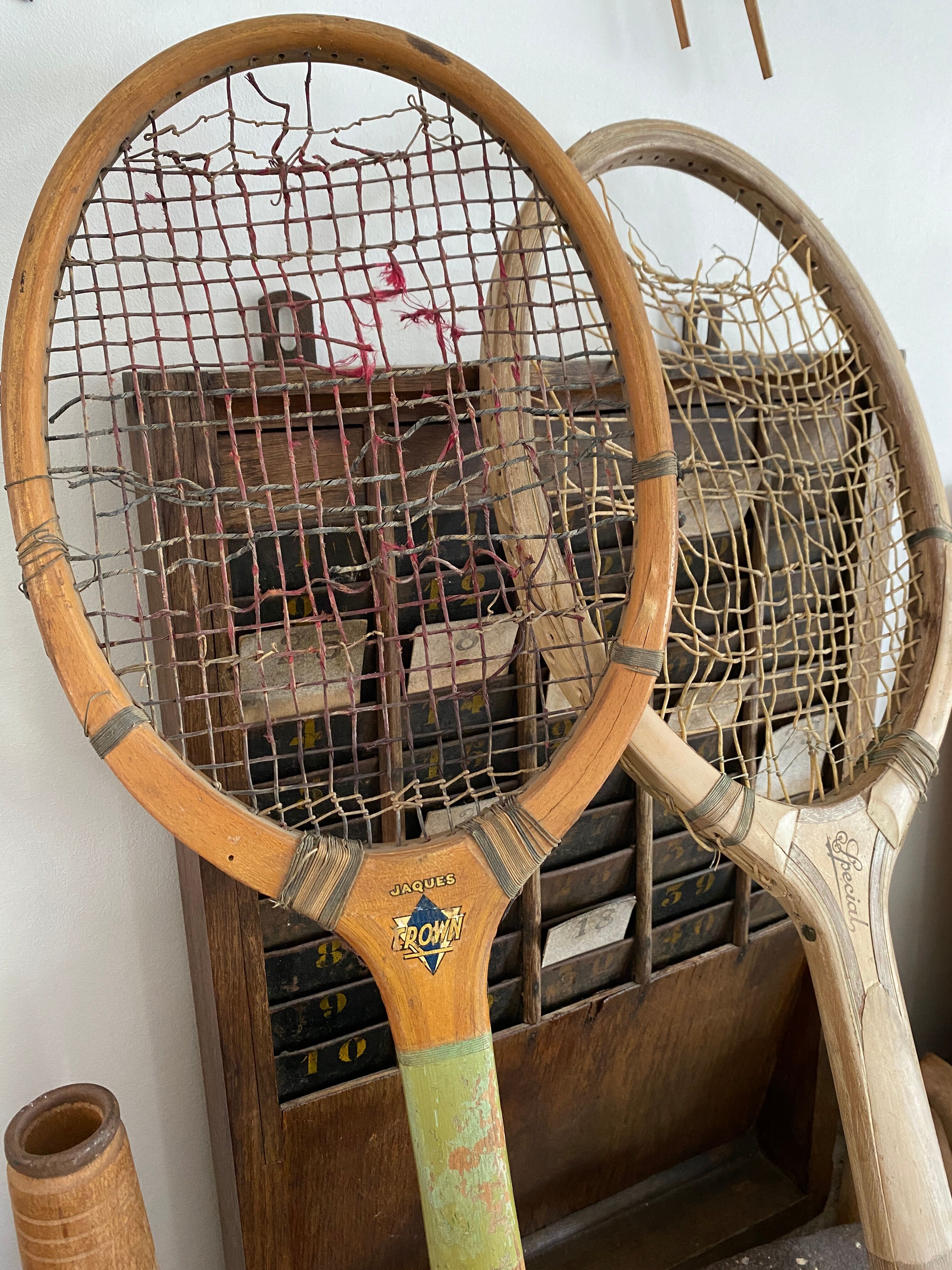 Pair of vintage tennis rackets