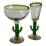 Vintage blown glass cactus glasses