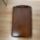 Grand rectangular serving platter in wood and brass from the 1960s