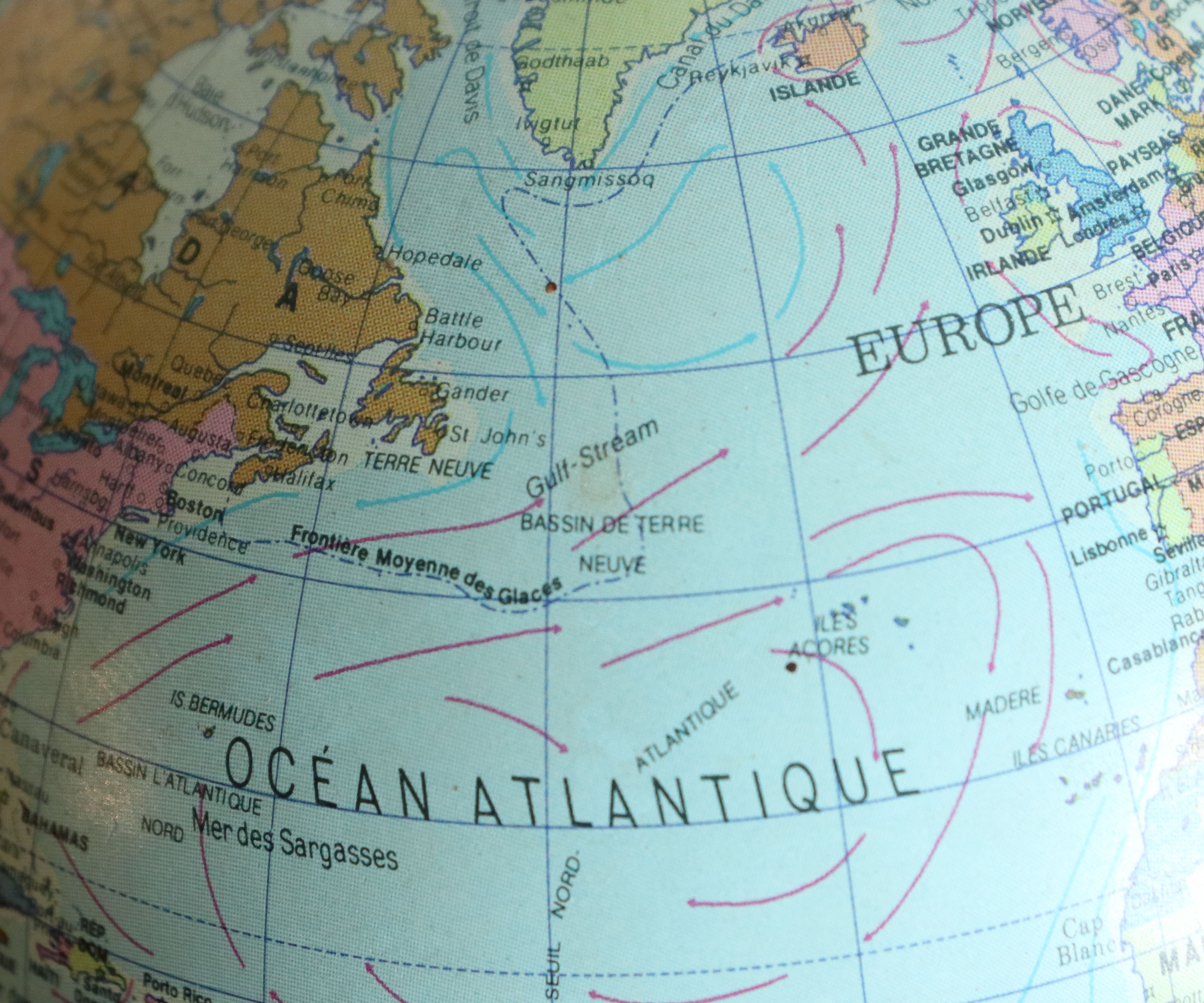 Globe terrestre vintage Scan Globe Danemark