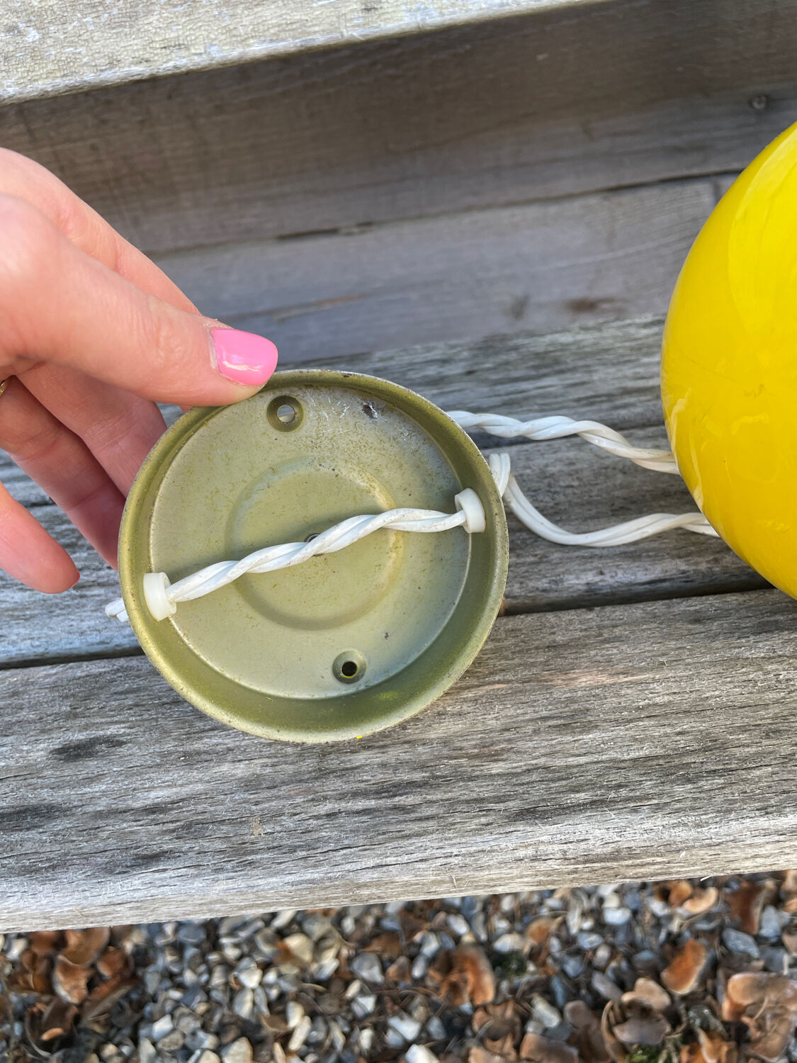 Magnetic wall lamp enamel yellow abo 1960