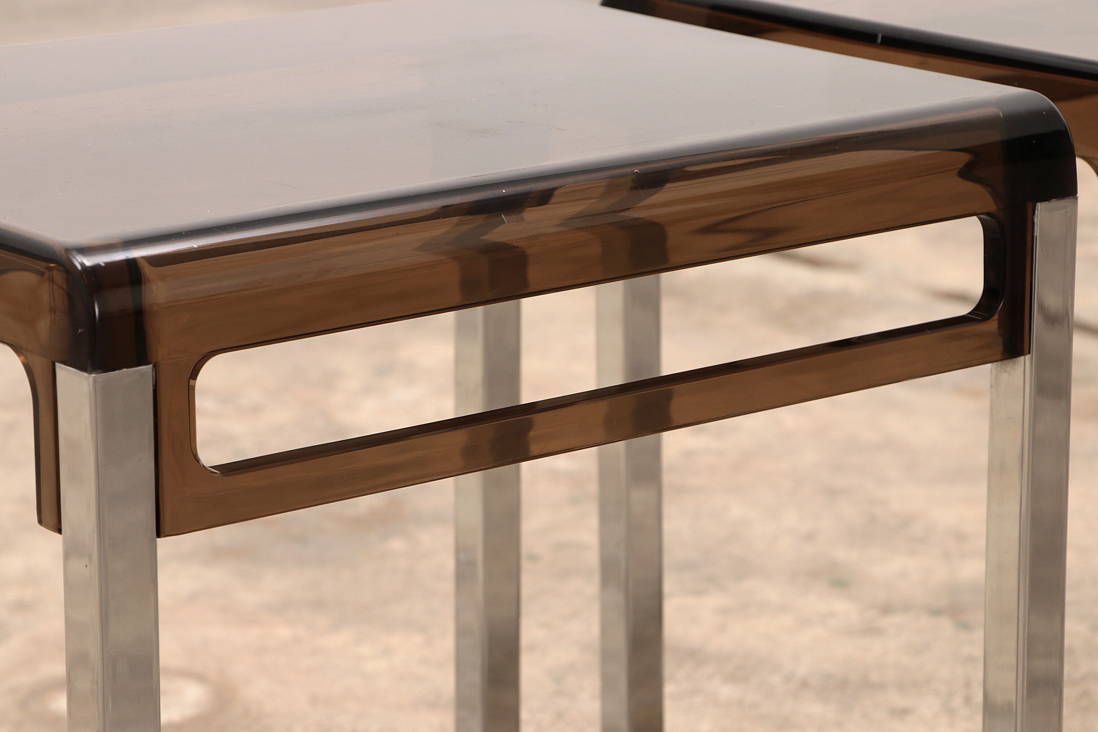 Vintage set of Plexiglas side tables designed in France in the 1960s