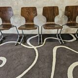 Set of 4 stacking chairs, 1970