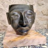 Sculpture - man's face in obsidian