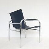 Ensemble de fauteuils klinte par tjord bjorklund pour ikea, chaises vintage design chrome & cuir