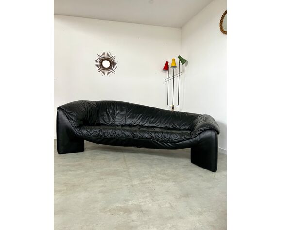 Old leather sofa design Strassle Collection of the 80 | Selency