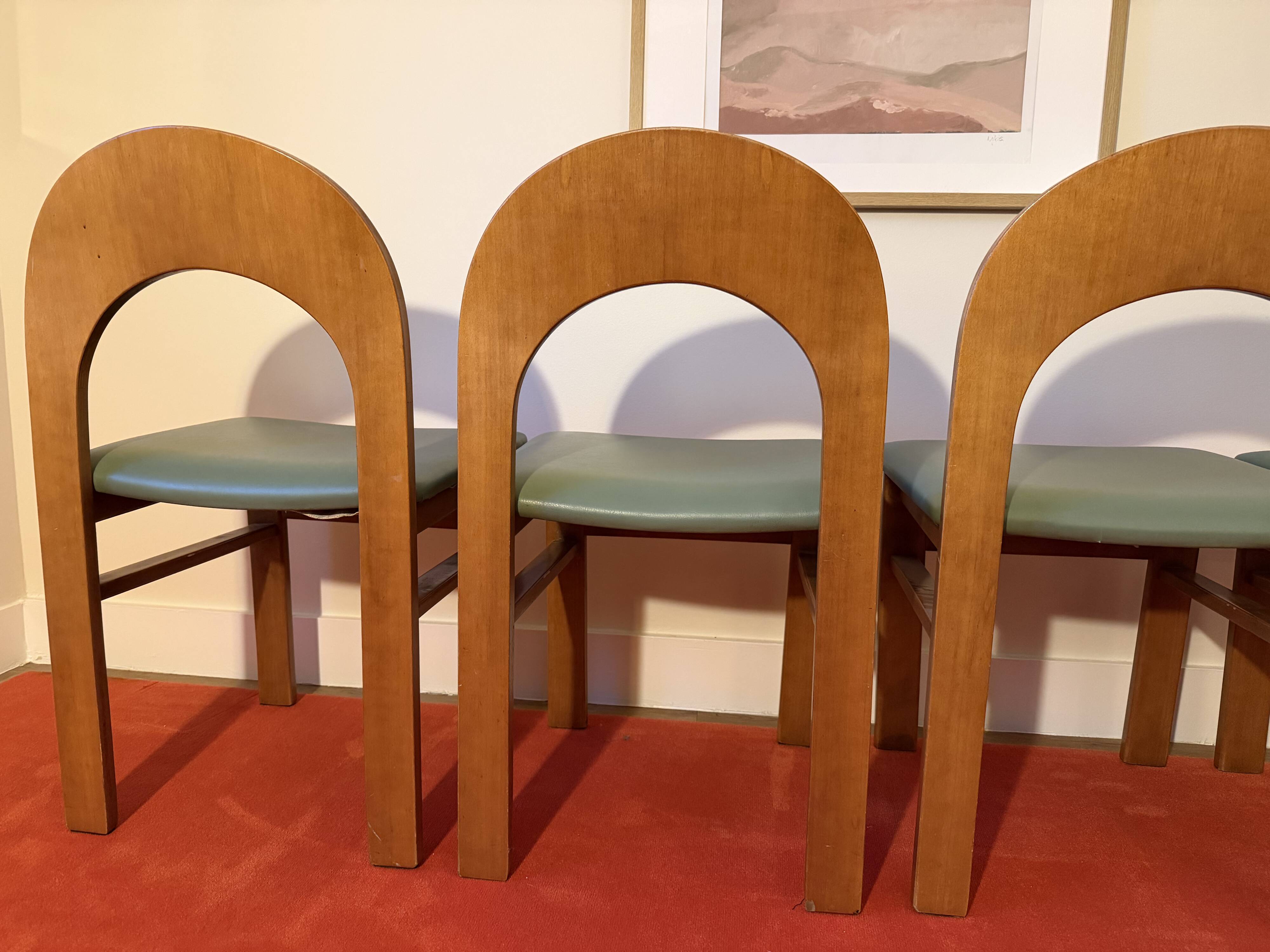 Set of 4 Arcadia dining chairs by Caraceni for Tagliabue.