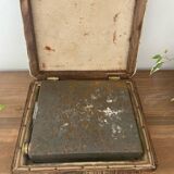 Old hot water bottle foot rest, heater