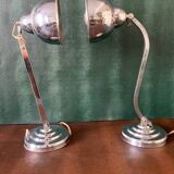 Old desk lamp, Art Deco, in chrome metal-1950