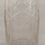 Liquor service crystal carafe glasses silver metal