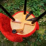 Pair of chairs "moumoute" red 70's
