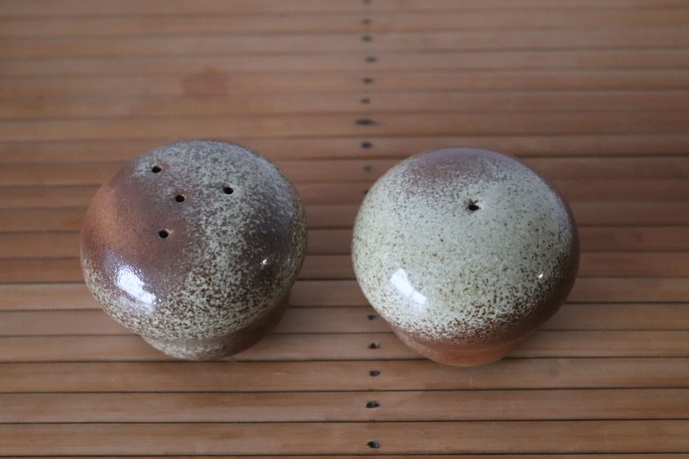 Vintage sandstone salt and pepper shaker