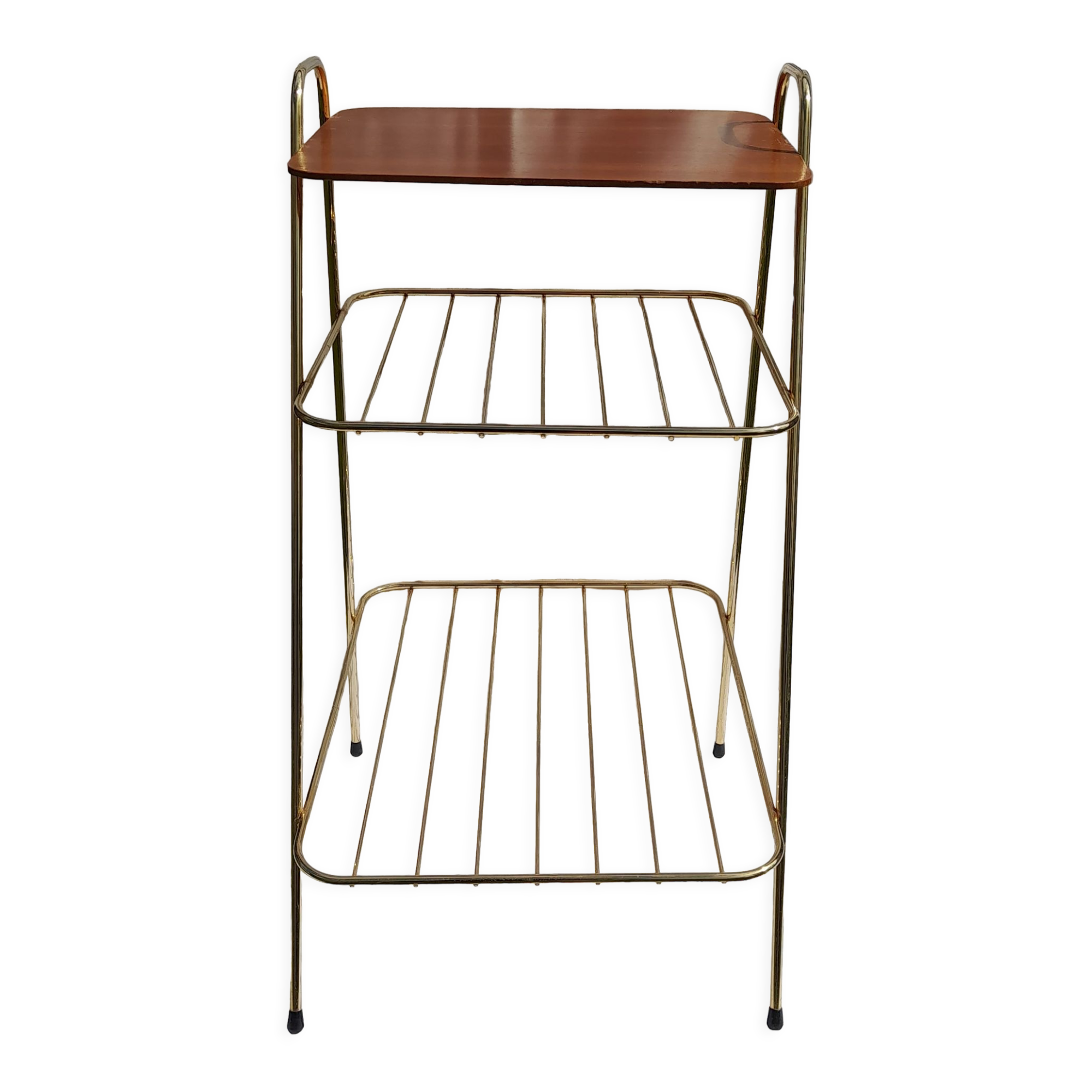 Golden metal side table 60s