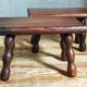 Pair of vintage solid turned wood footstools