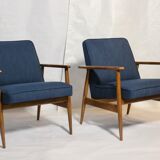 Armchairs created by M. Zieliński year 60 blue fabric