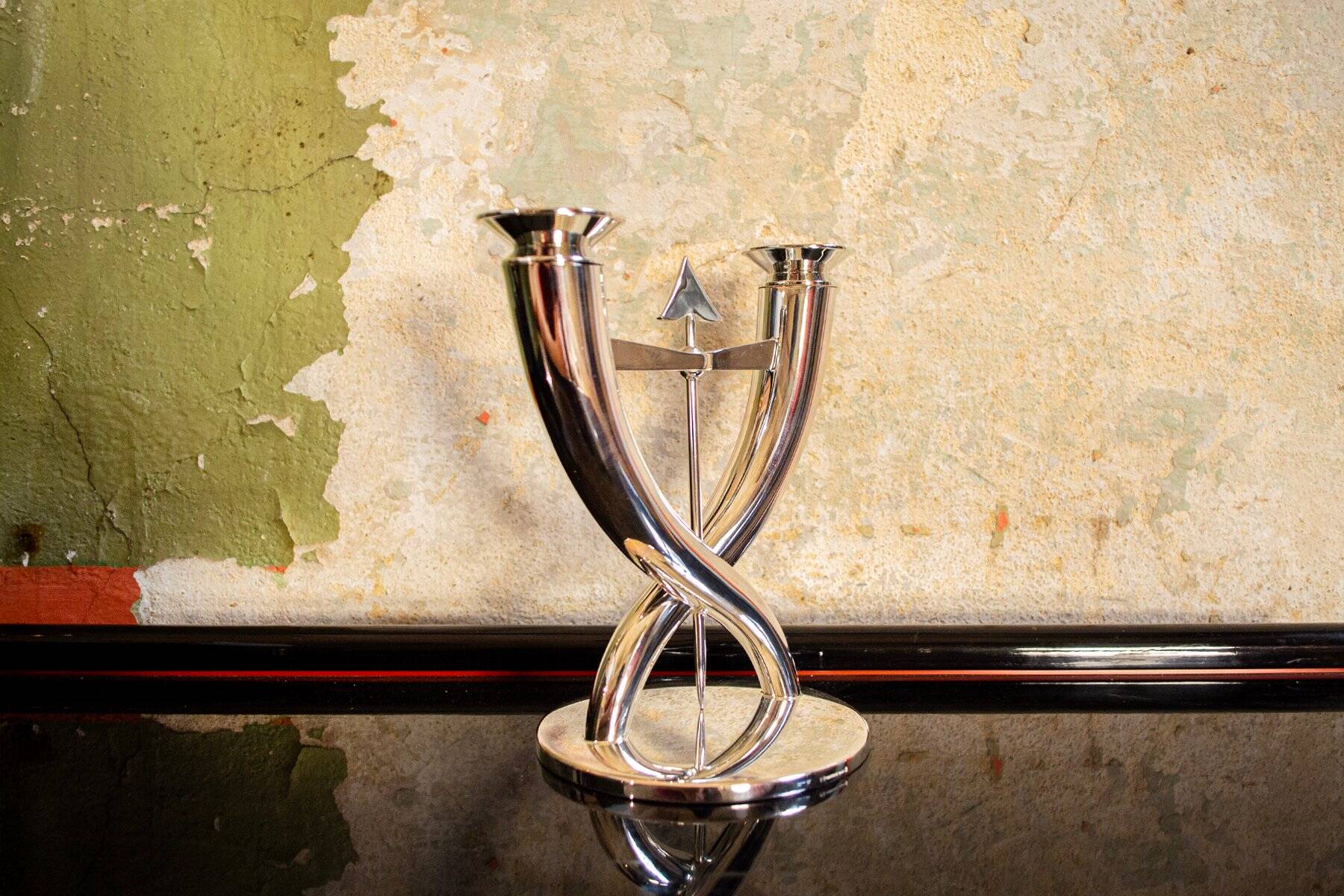 Fleche candelabrum plated in silver by Gio Ponti for Christofle, 1928