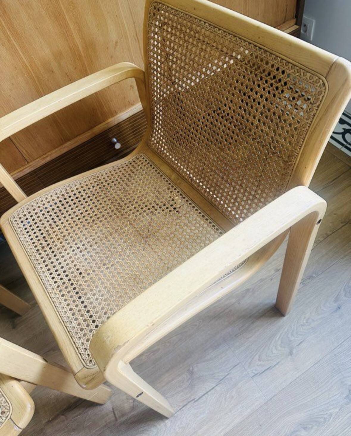 Chaises vintage cannage Olivo Pietro