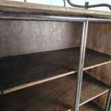 Vintage wicker wardrobe / linen cabinet – rattan & bamboo