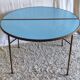 Folding metal and formica table in blue - 1960s/70s