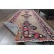 1970s Vintage Turkish Oushak Handmade Wool Cotton Orange Runner Rug 107x319
