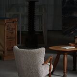 Viggo Boesen, Lounge Chair in Oak and Sheepskin Shearling, Modern Danish, 1950s