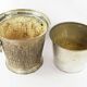 Champagne bucket in brass regrowth silver with lion handles, 1900s