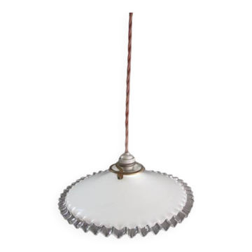 Antique white opaline pendant light