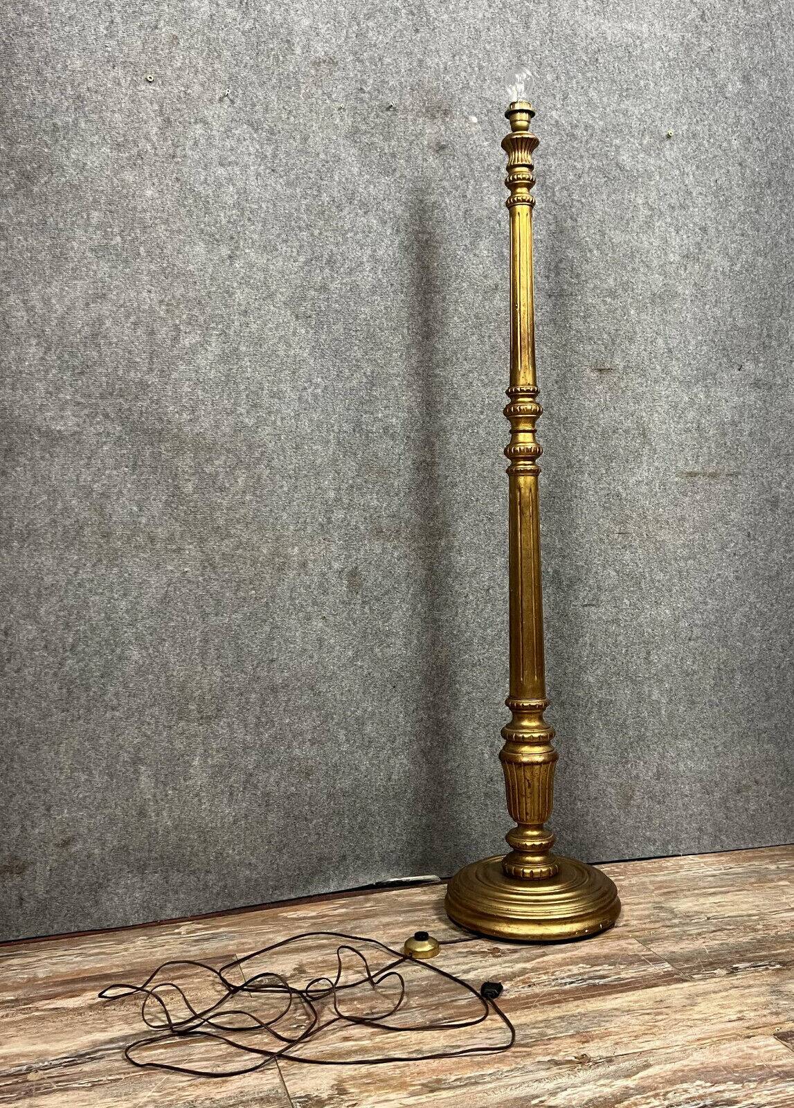 old column floor lamp in gilded wood Louis XVI style
