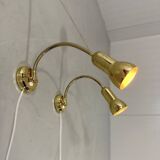Brass flexible wall lamps, set of 2, 1960’s