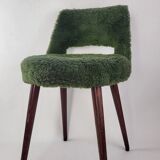Green fur chair "moumoutte" 60s