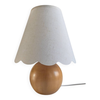 Lampe boule en bois
