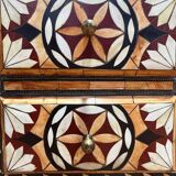 Pair of oriental bedside tables with inlays