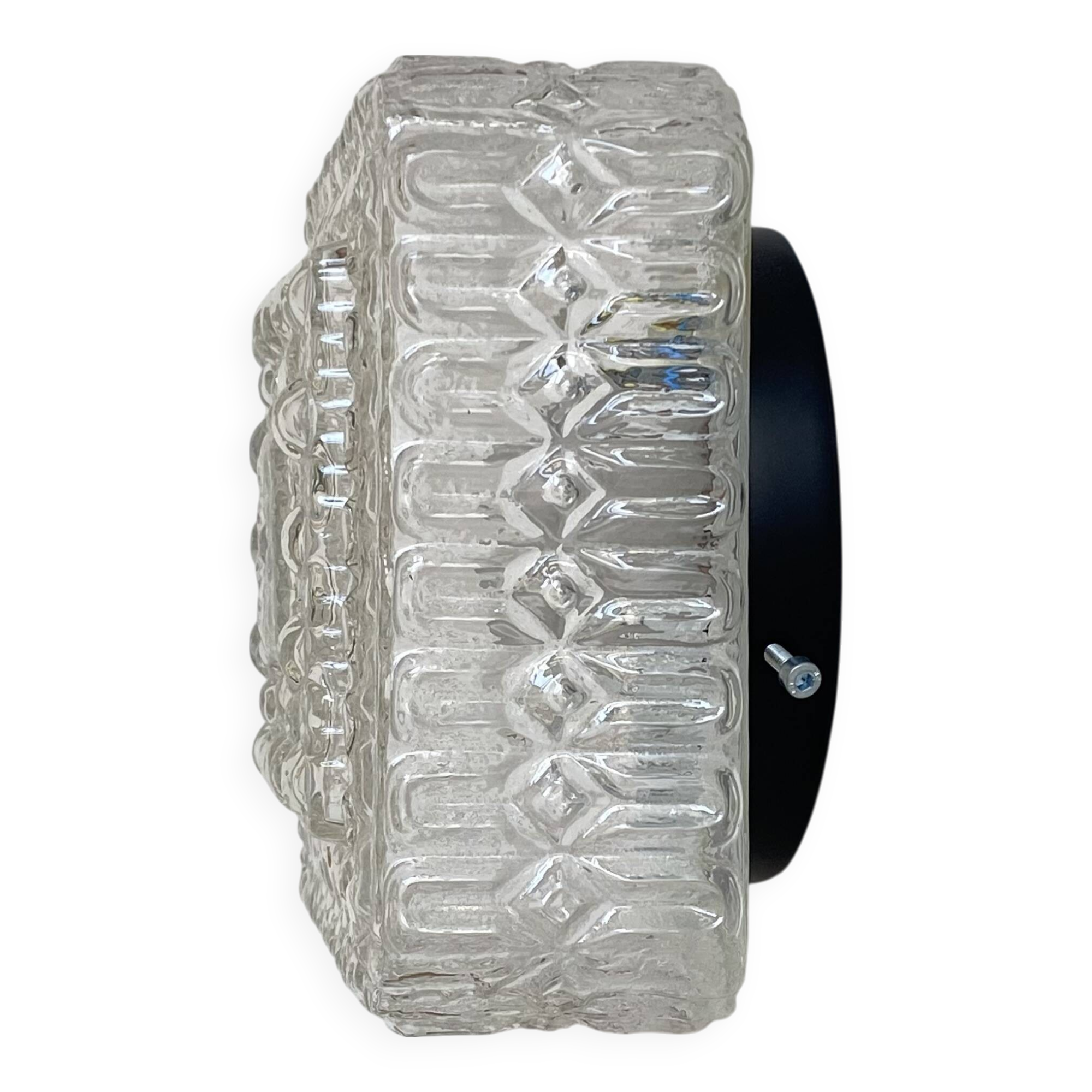 Small square wall light ceiling light molded glass 1970 1980
