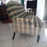 Fully retaped green checkered sofa